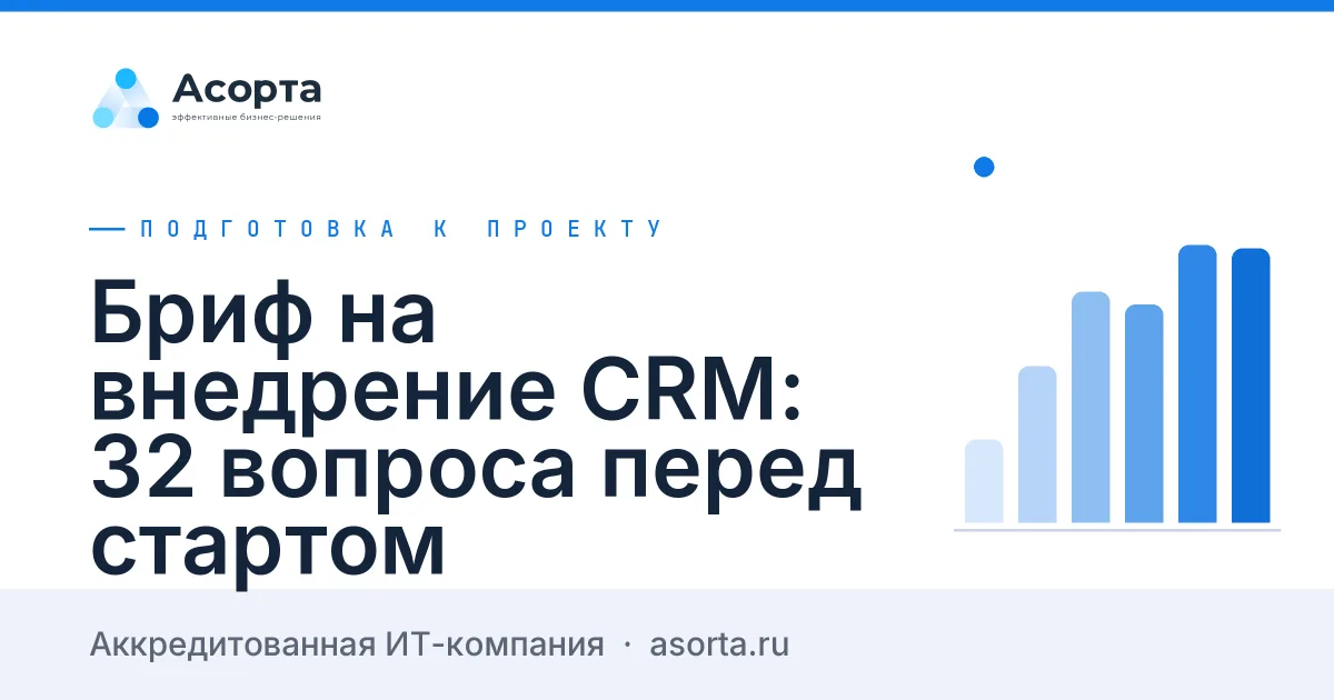 Бриф на внедрение CRM: 32 вопроса перед стартом