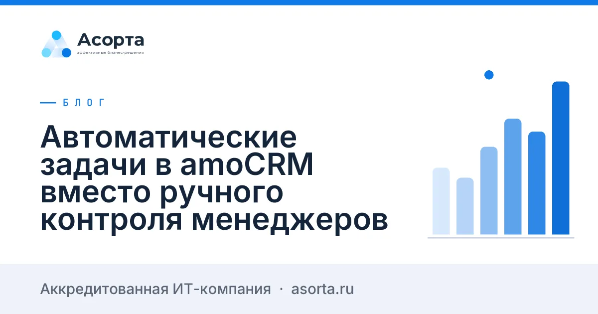 Автоматические задачи в amoCRM вместо ручного контроля менеджеров